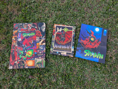 Unique Art Craft Made from Spawn #1 Comic 2 pieces, plus center poster, see pics