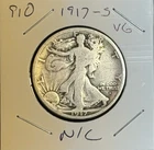 1917 S VG Not Common Walking Liberty Silver Half Dollar