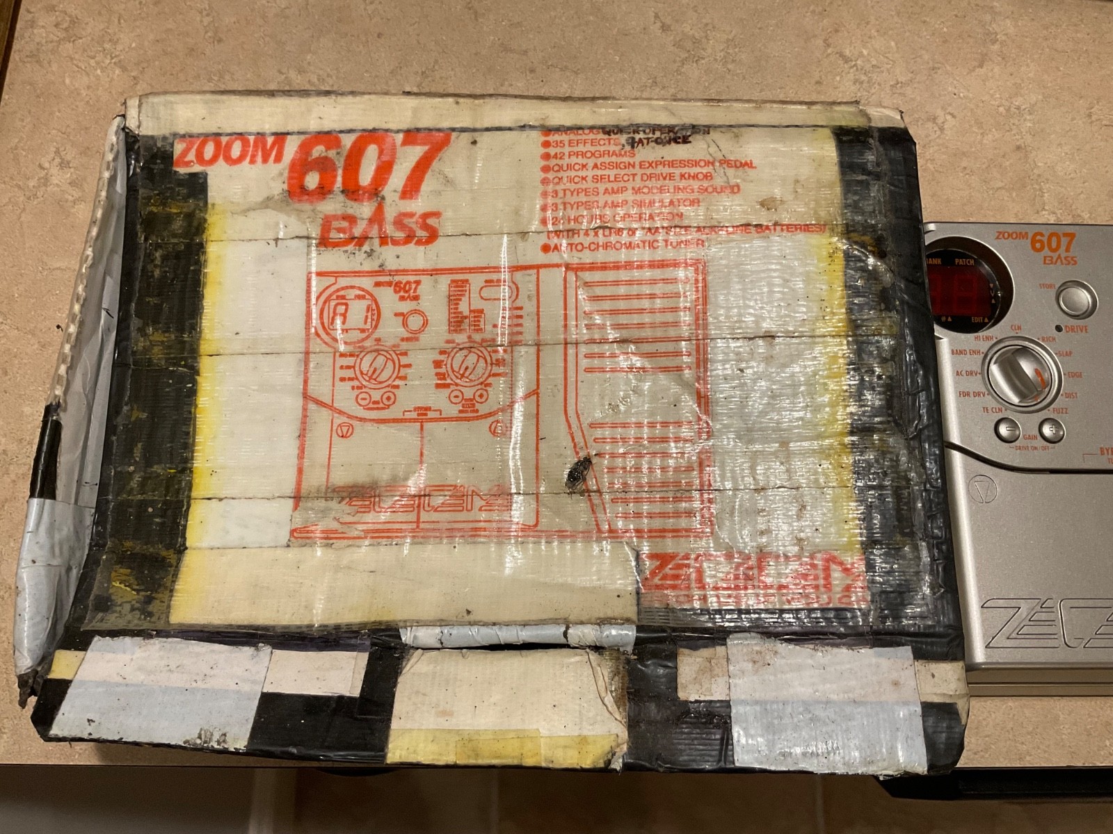 Zoom 607 Bass Multi Effect/Wah Amp Simulator Pedal Tested & Working PLEASE READ