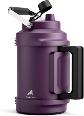 128 Oz Insulated Water Bottle: 2-In-1 Straw Spout Lid, Dual Handle