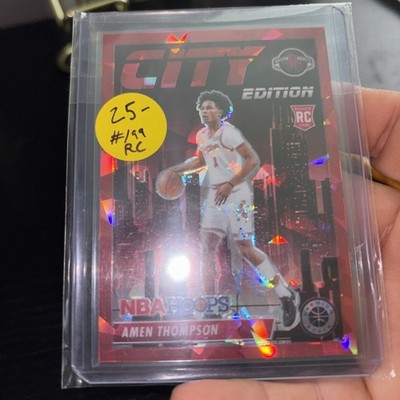 2023-24 Nba Hoops City Edition Amen Thompson RC # 34/99 RED Houston rockets   