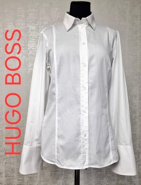 Women Hugo Boss Shirt White Cotton 40