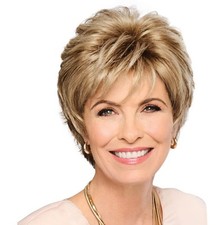 Royal Tease Layered Short Shag Wig, Average Cap, GL15-26SS Shaded Buttered Toast