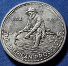 A 1985 Engelhard 1oz Silver American Prospector Round