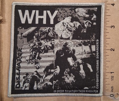 Discharge Why Album Grey Border Woven Patch 