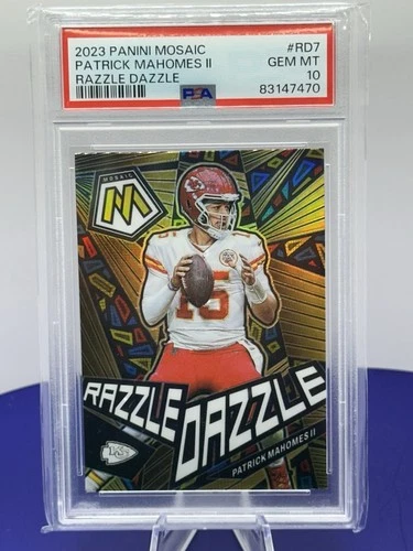 Patrick Mahomes 2023 Panini Mosaic Razzle Dazzle  #RD7 PSA 10 MINT Chiefs SSP