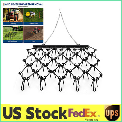 4x4 FT Heavy Duty Tow Behind Drag Harrow 1/2'' & 3/8'' Tines for ATV Lawn Tractors