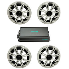 Kicker Marine Speaker Bundle   4 6.5  Speakers  4-Channel Amp
