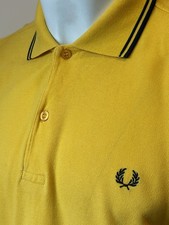 Fred Perry | Vintage M1200 Twin Tipped Pique Polo Shirt L (Yellow) Mod Ska 60s