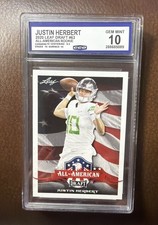 2020 Leaf Draft Justin Herbert Rookie Card #63 All-American RC CCG Gem Mint 10. rookie card picture