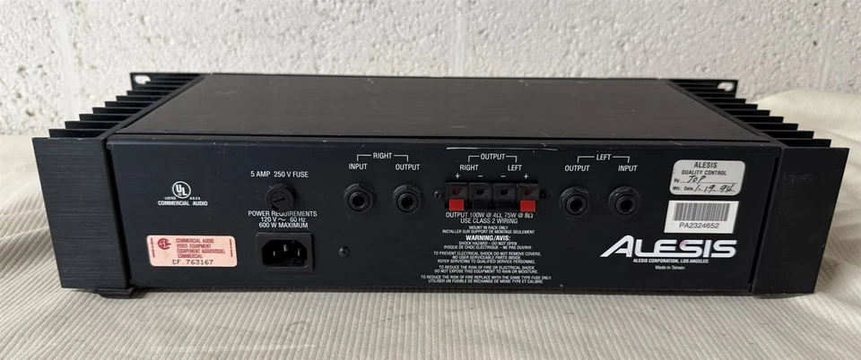 Alesis RA-100 100W/4-Ohm 75W/8-Ohm Refernce Amplifier PA Amp Rack Mounted - Image 3 of 3