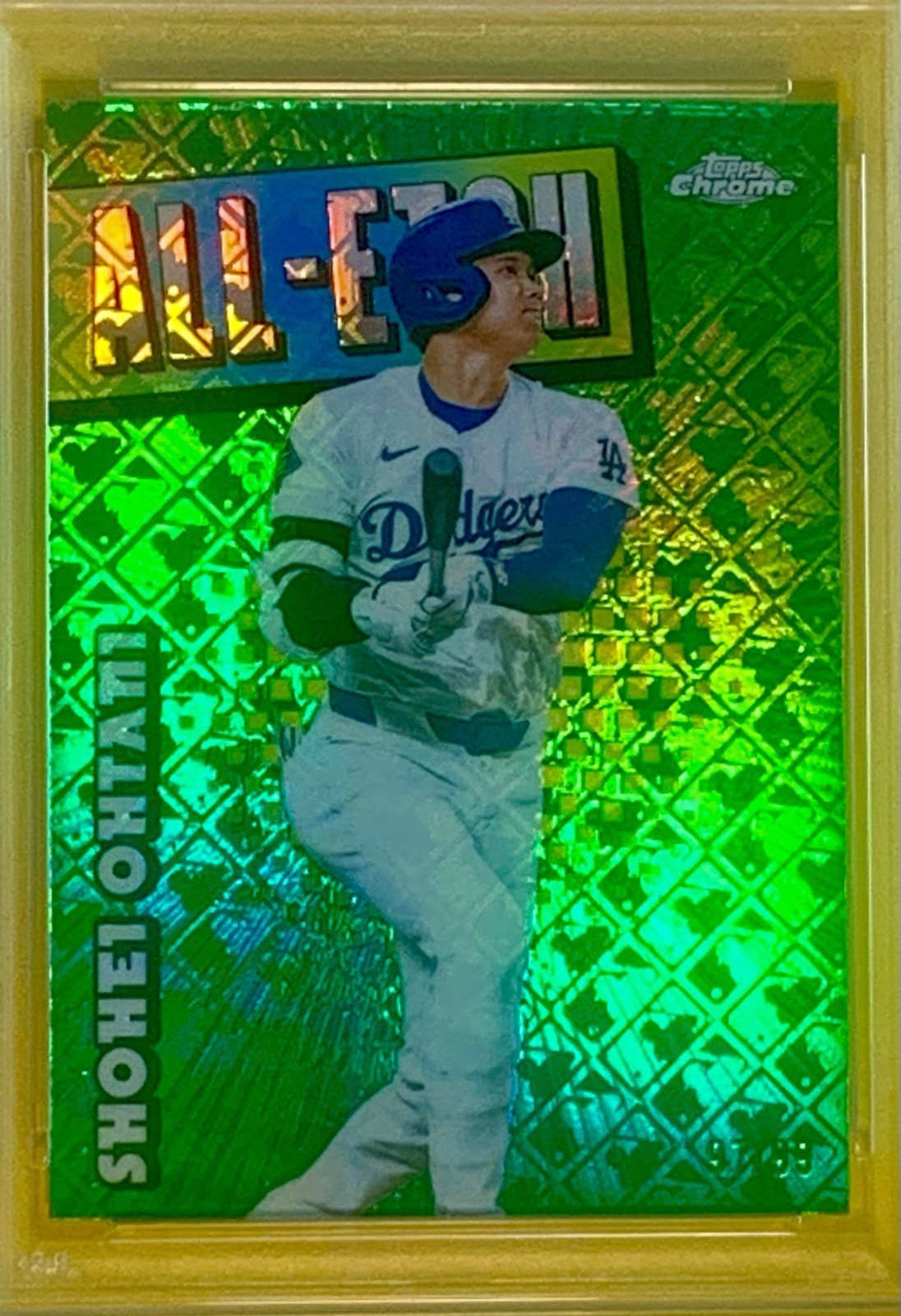 2025 Topps Chrome Green Logofractor Edition-All-Etch/99 Shoshi Ohtani CAE1/PSA 9 view 2