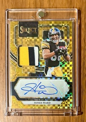 2023 Panini Select Hines Ward Gold Auto Pittsburgh Steelers Ink Patch /10