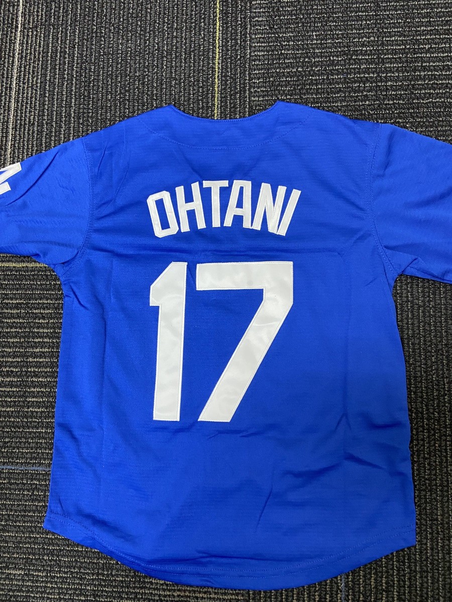 DODGERS JERSEY SHIRT #17 OHTANi KIDS ' SIZE 10/12 In blue *BRAND
