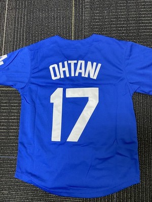 DODGERS JERSEY SHIRT #17 OHTANi KIDS ' SIZE 10/12 In blue *BRAND