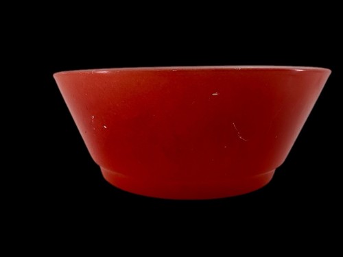 Vintage Fire-King Aztec Red Milk Glass 5” Mixing Bowl Anchor Hocking USA MCM - Picture 9 of 12