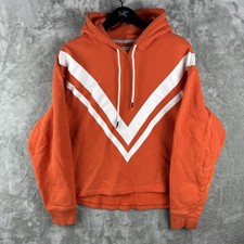 Tory Burch Sport Logo Sweatshirt Orange Women Small Utility Gym Preppy Cotton