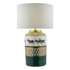 Callie Table Lamp Green/Gold Zebra Motif Base Only