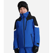 Obermeyer Fleet Jacket Teen Boys Size Small Insulated Ski Snowboard Blue Black