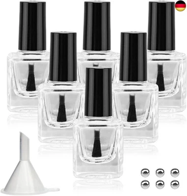 Agidea Leere Nagellackflaschen mit Trichter, leere Fingernagelpoliturflaschen,