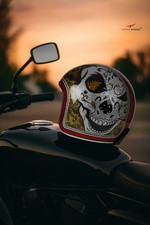 Alpha Speeds Motorradhelm  Super-Flake Biker Helme  Fiberglas Helm Custom Helmet