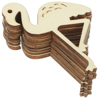 12 Pcs Holzausschnitte Flamingo Mitgebsel Mini-Holzornamente Unfertige
