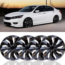 15 4 Pack Black Wheel Covers Snap On Full Hub Caps Fits R15 Tire Plastic Rim