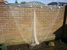 Large Piece of Old Vintage Nylon Herring Fishing Net with 6 floats