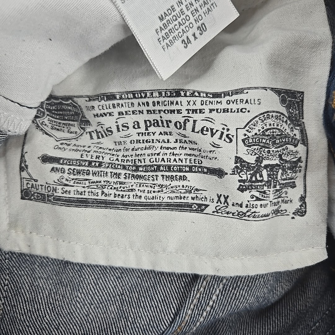 Levi's 501 Men's Blue Jeans Vintage, Button Fly, Straight Leg, 90s, 34 x 30 thumbnail 12