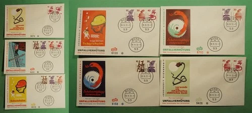 DR WHO 1972 GERMANY 7 FDC ACCIDENT PREVENTION CAHCET COMBO w32238