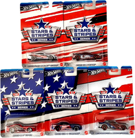 Hot Wheels Car Stars & Stripes Series Auto Viper-Camaro-Doge-Ford-Corvette Set