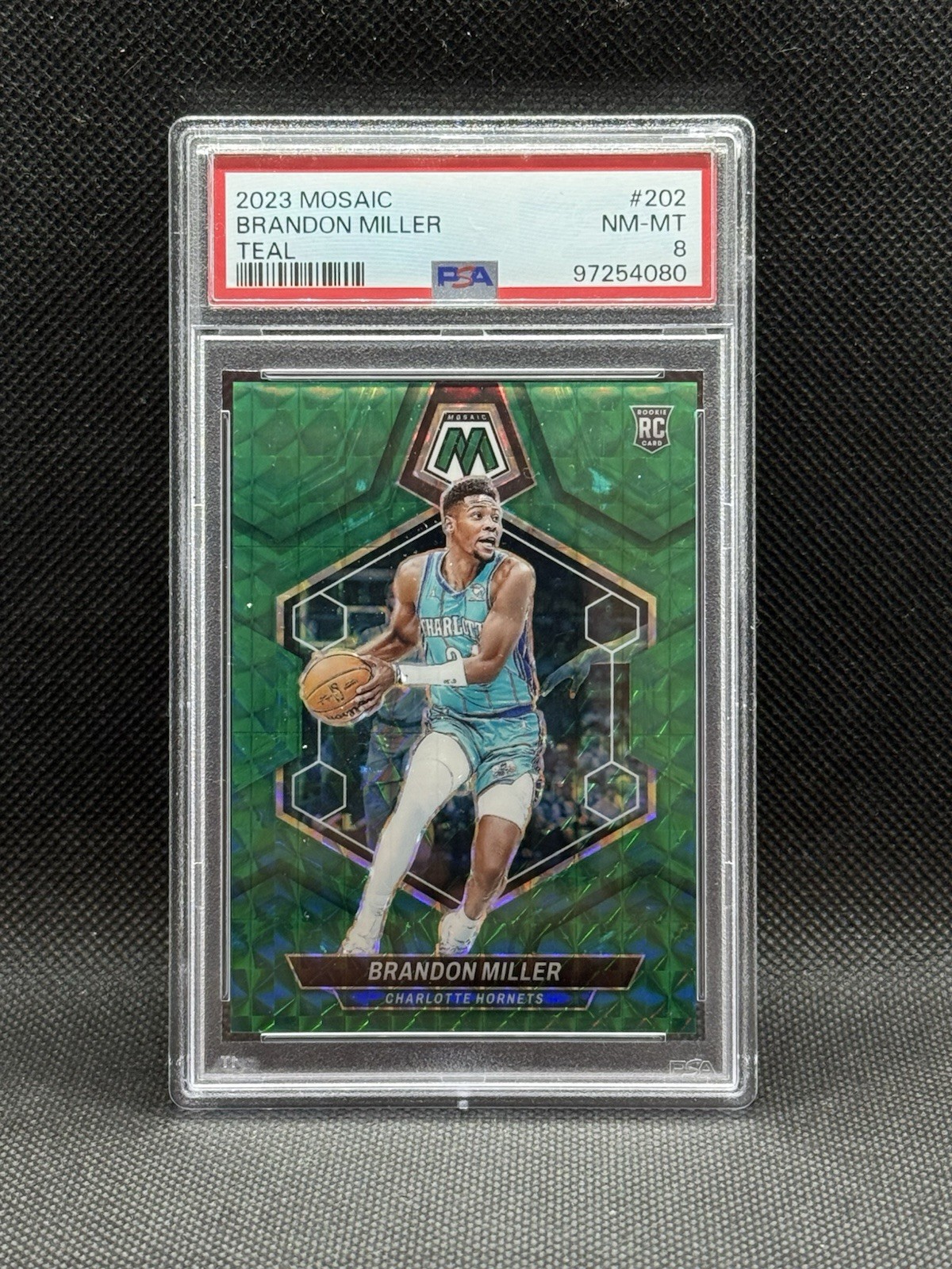 2023-24 Mosaic #202 Brandon Miller Teal Prizm /75