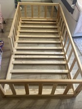 Montessori Style Wooden Bed Floor with Sides