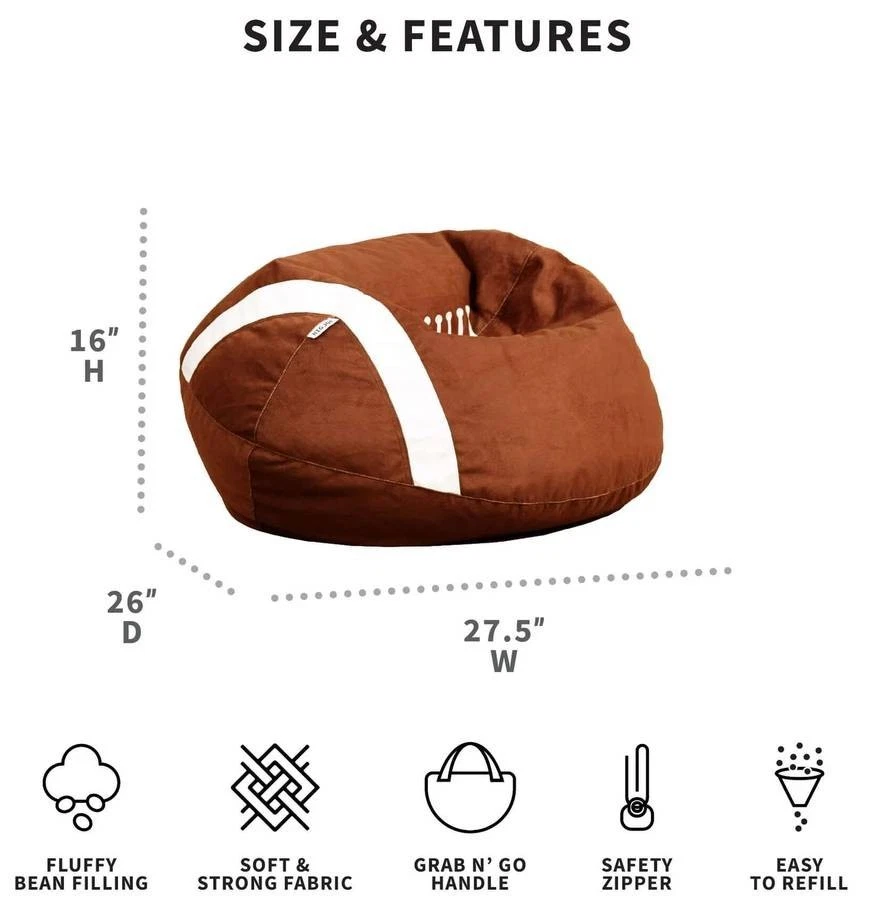 Big Joe 运动球豆袋椅子毛绒柔软聚酯纤维 (21D) — 第 3/4 张图片