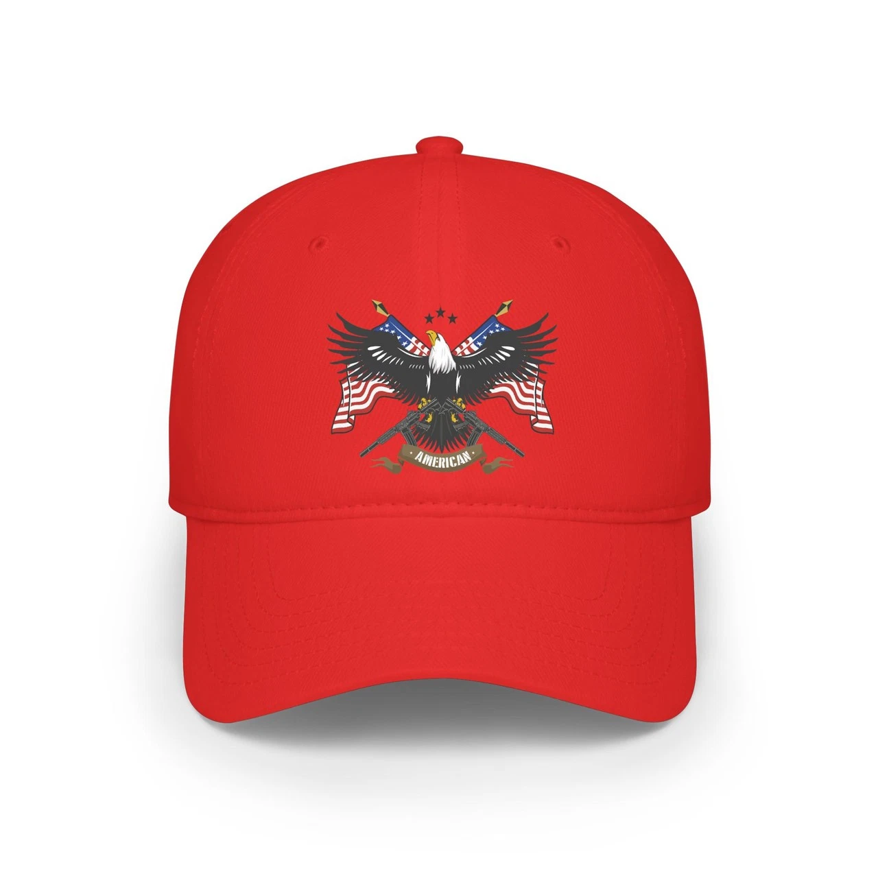 Patriotic Eagle Flag Guns Low Profile Baseball Cap