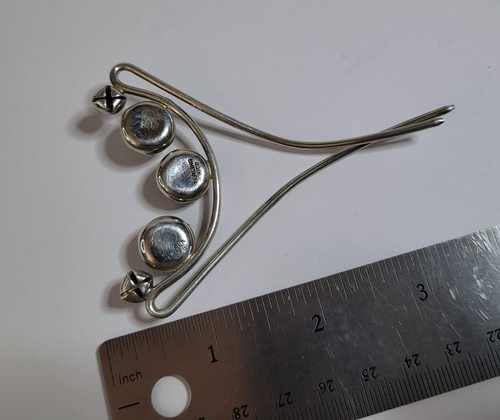 Mexico Sterling & Amethyst Hair Pin ornament vintage - Picture 3 of 4
