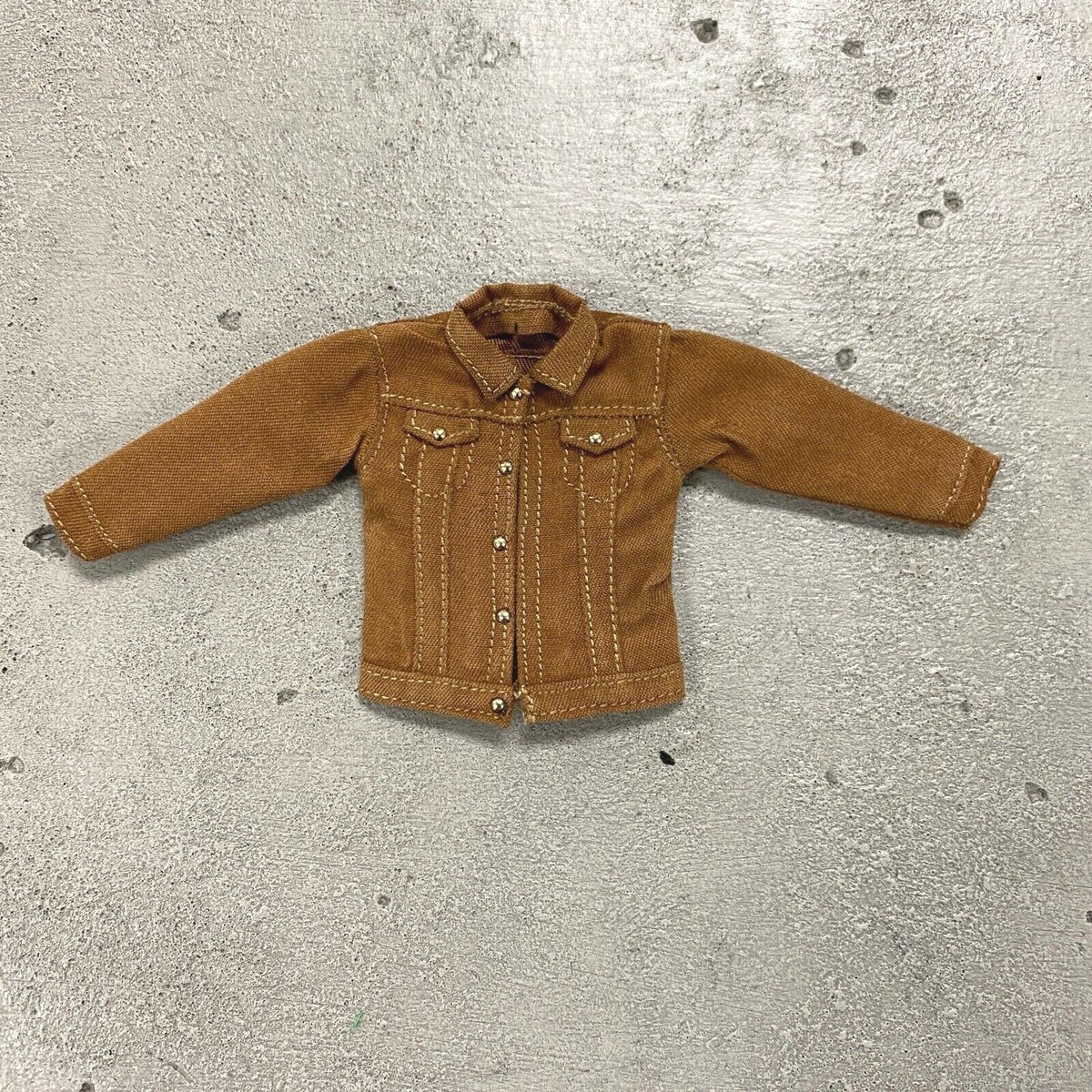 MO-DJK-BRN: 1/12 brown denim jacket for Mezco, MixMax, Nota Studio
