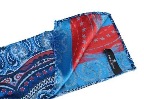 Lord R Colton Masterworks Pocket Square - Galapagos Sapphire Red Silk - $75 New - Picture 2 of 3