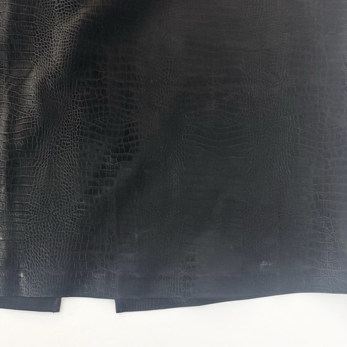 Eloquii Faux Leather Midi Dress 20 Black Croc Sculptural Neckline Avant Garde - Picture 13 of 14