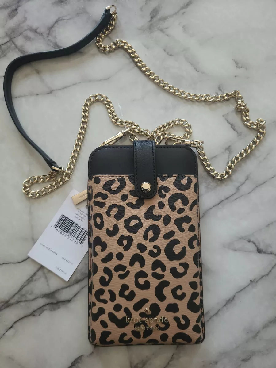 Kate Spade Remi Graphic Leopard Black Multi North South Tab Phone