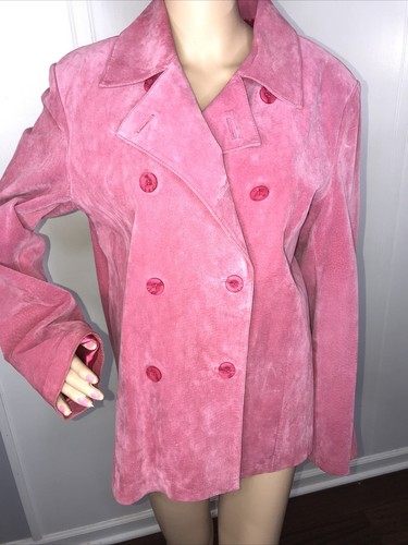 Leather Suede Jacket Double Button 