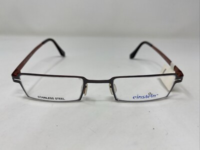 Einstein 4033 GREY 45-22-140 Gray/Burgundy Metal Full Rim Eyeglasses Frame FI89