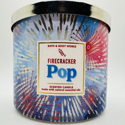 NEW! 1/BATH & BODY WORKS FIRECRACKER POP 3-WICK LARGE SCENTED