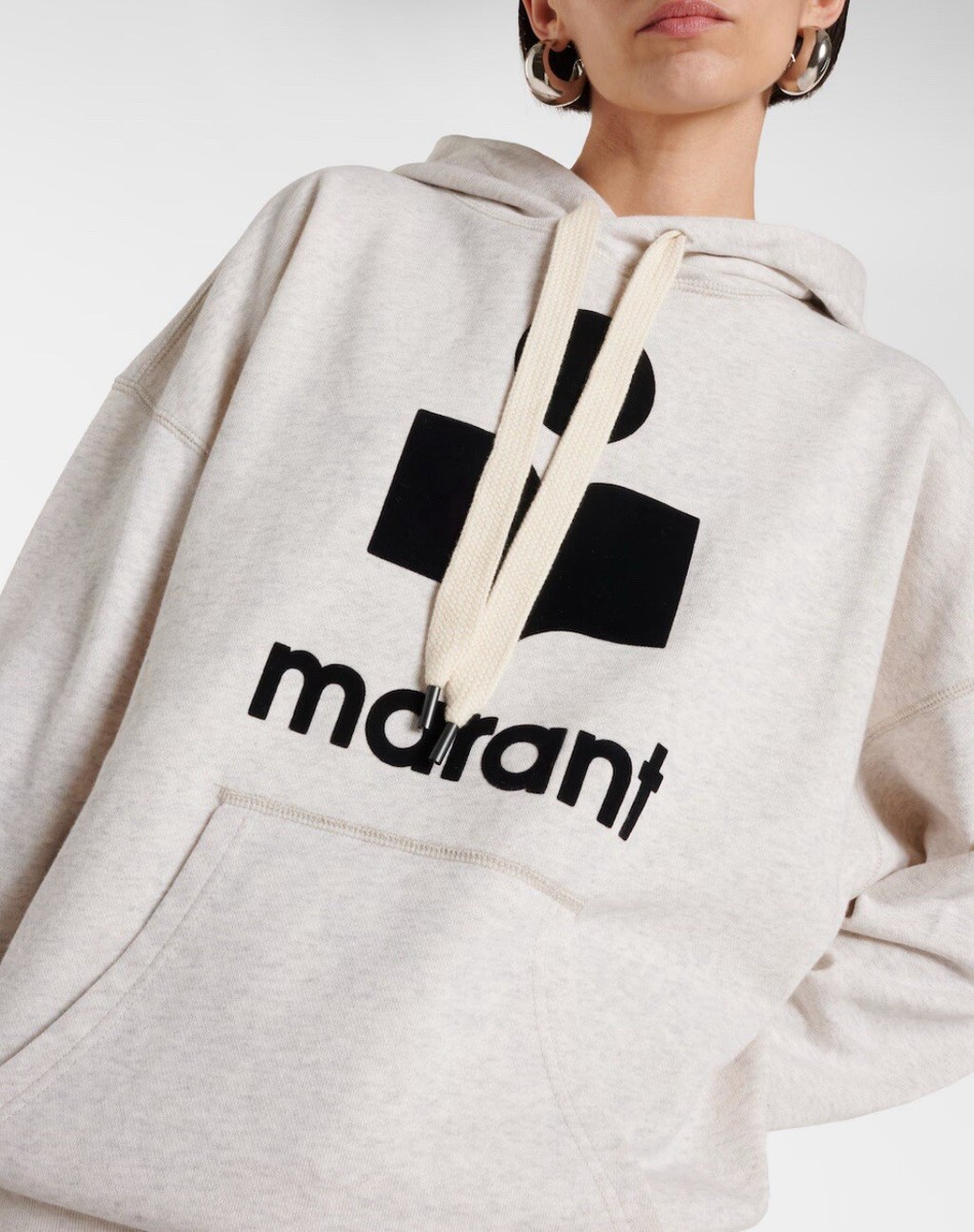 Isabel Marant Étoile Ecru Mansel Logo Printed Drawstring Hoodie $450 | eBay