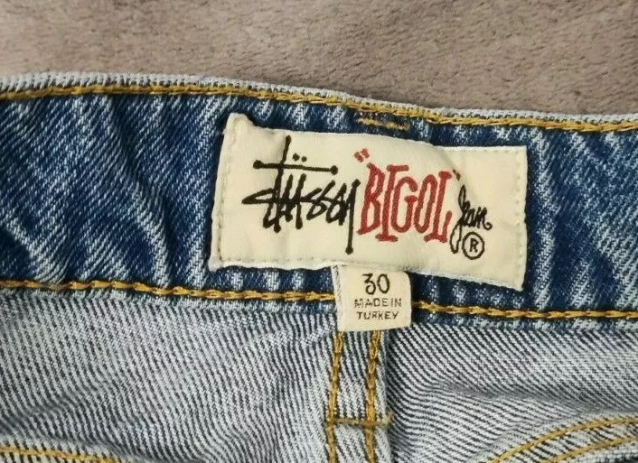 Stussy x Noma t.d. Big OL Stone Wash Relaxed Fit Denim Jeans with Embroidery