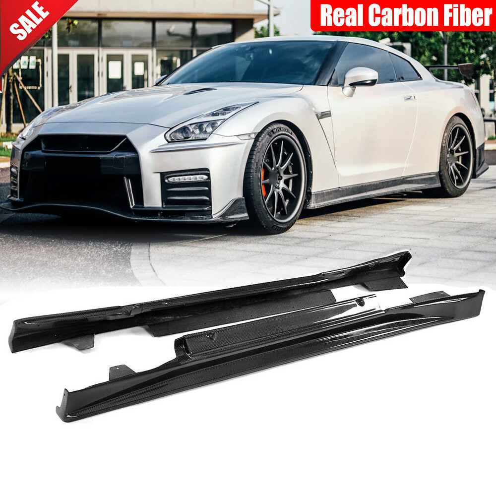 For Nissan GT-R GTR R35 2009-2015 Real Carbon Side Skirts