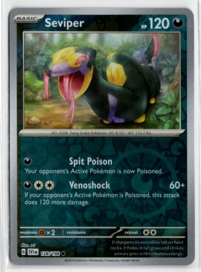 Pokemon Scarlet Violet Base SV1 Reverse Holo 128/198 Seviper