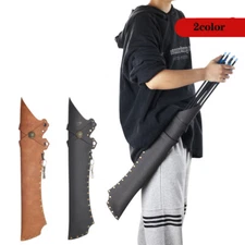 Longbow Hunting Archery Arrow Quiver Leather Bag Holder Hip Waist Recurve Bow 