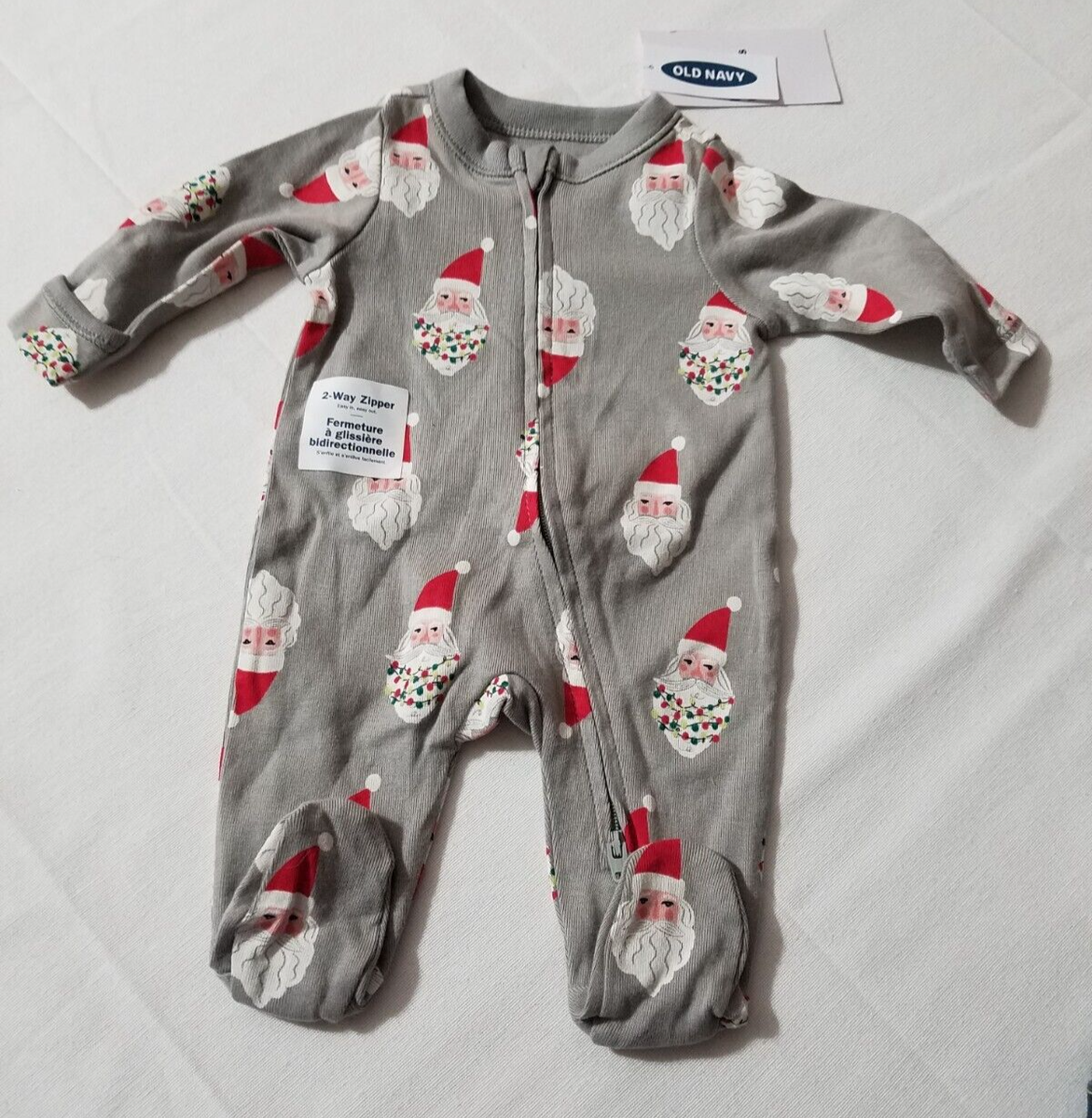 Old Navy Preemie NB Up to lbs Holiday Santa Sleeper Pajama