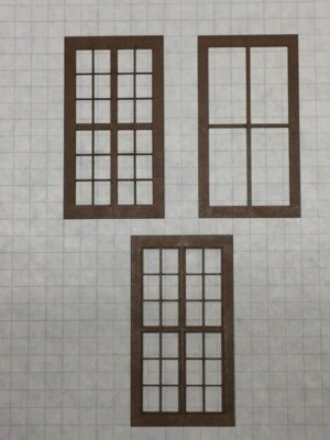 O Scale Laser Cut Warehouse Windows  24-Lite  (10 Ct.) 1-1/2'' x 2-3/4'' (WH-01)